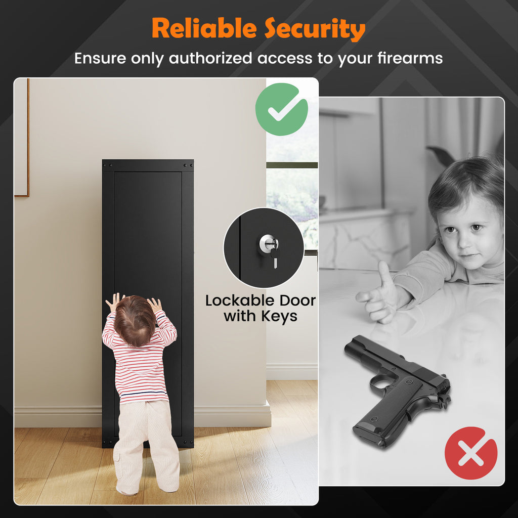 8 Rifle Safe Large Gun Cabinet with Storage Shelf