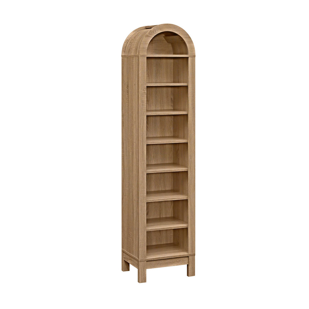 8-Tier Arch Bookshelf with Adjustable Shelves - Natural