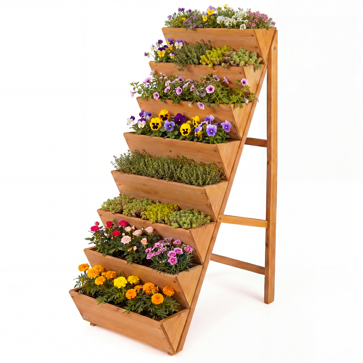 5-tier Vertical Raised Garden Bed Wood Elevated Planter Box with Legs