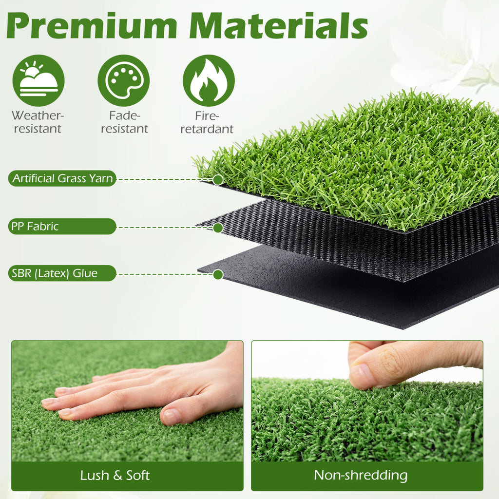 Artificial Turf Rug 0.3 Inch Pile Height for High Traffic Areas – Green, Non-Shedding