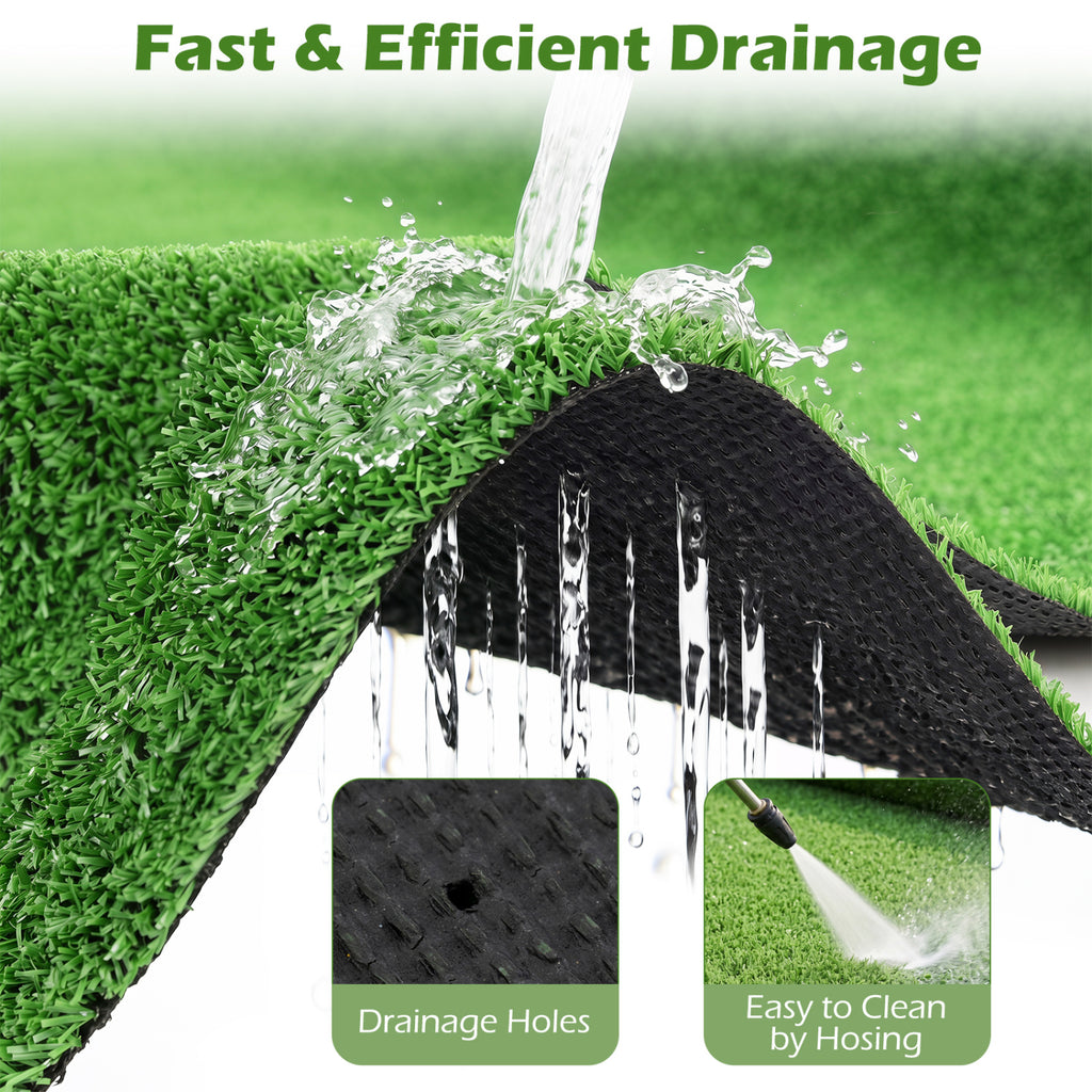 Artificial Turf Rug 0.3 Inch Pile Height for High Traffic Areas – Green, Non-Shedding