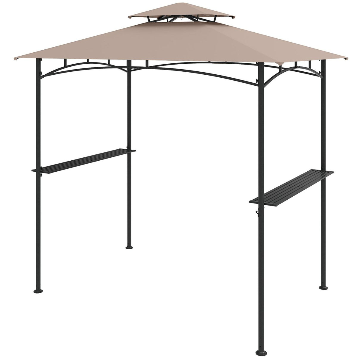 8 x 5 Feet Grill Gazebo with 2 Shelves 6 Hooks and Metal Frame