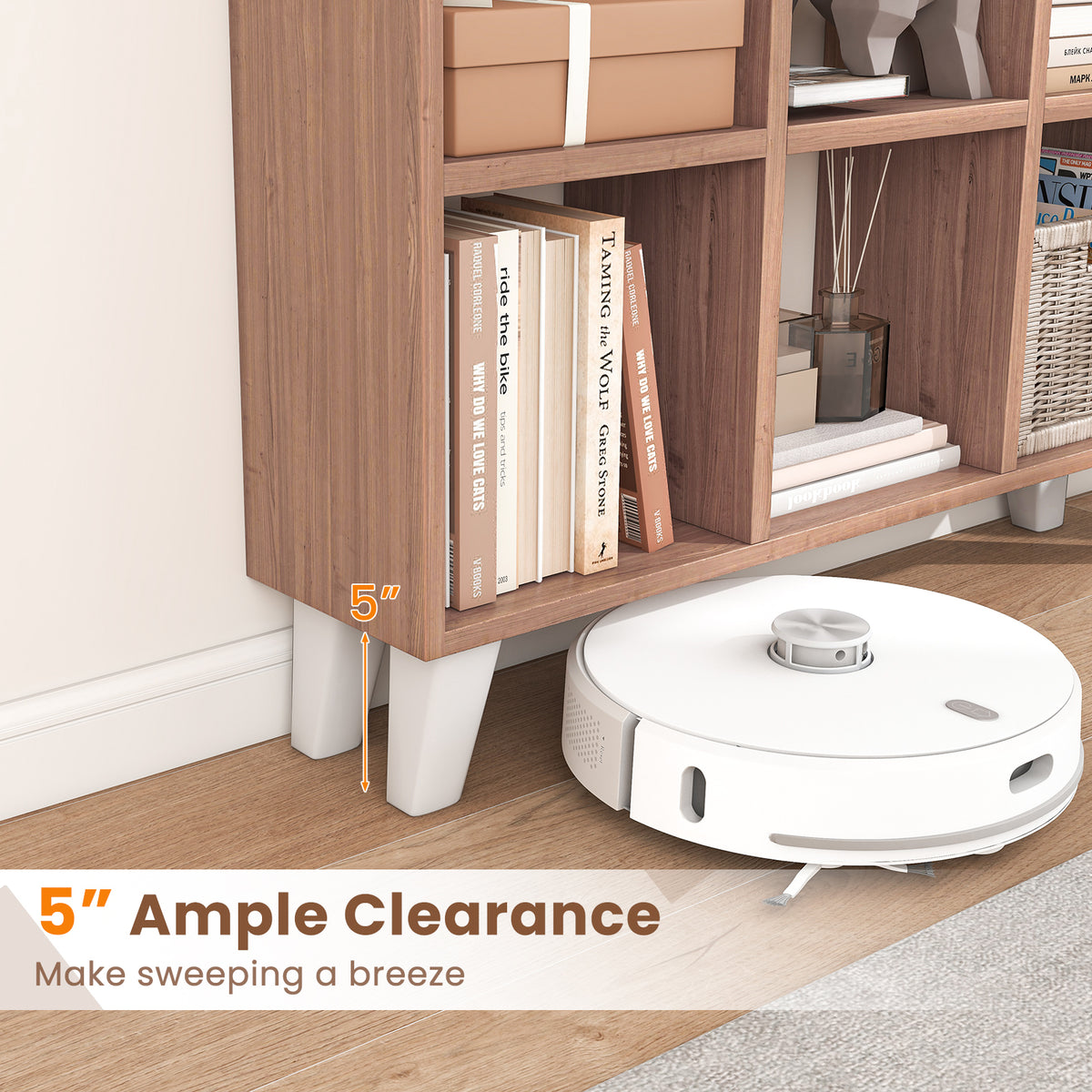 9-Cube Bookcase with Removable Shelves - Brown