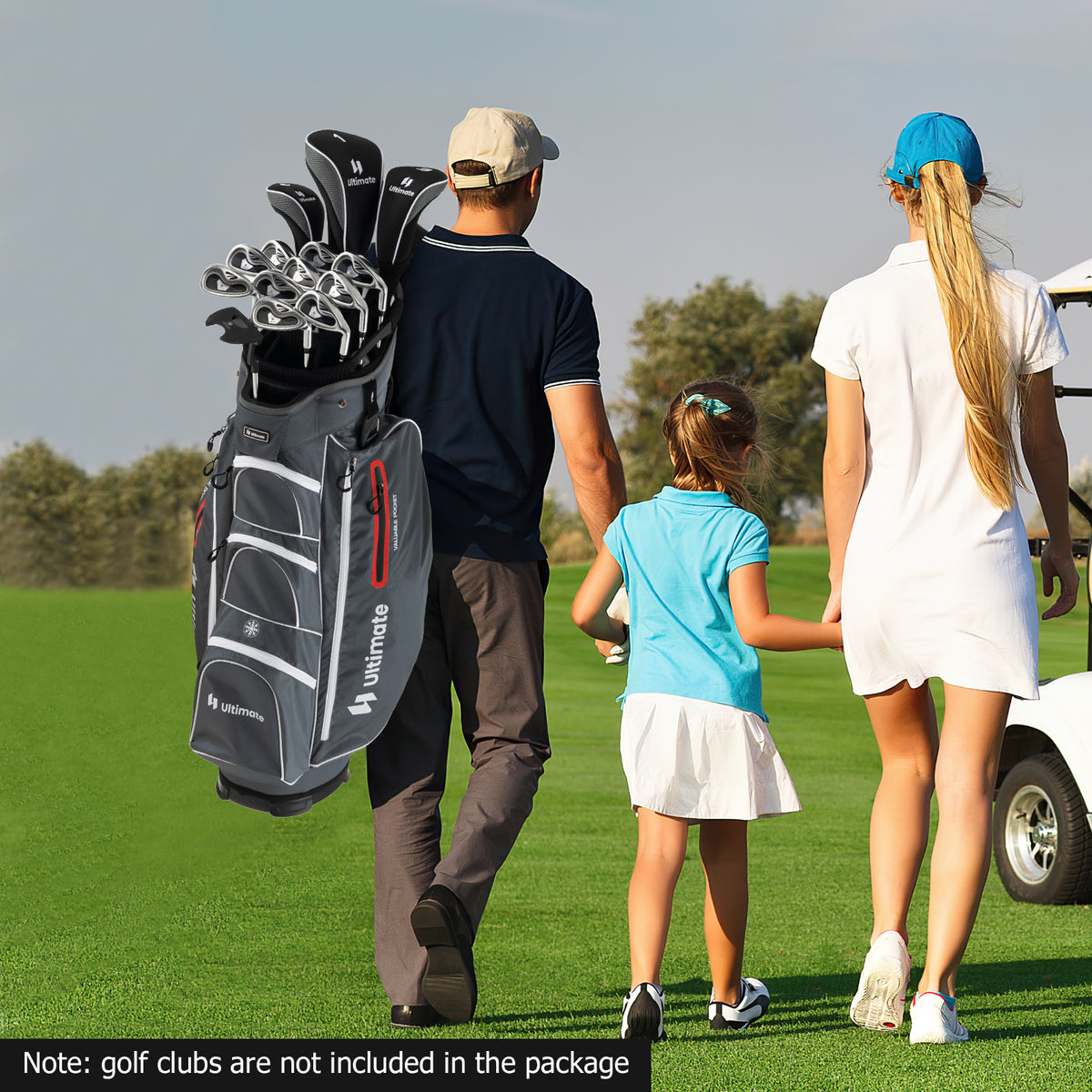 Lightweight 9.5 Inch Golf Cart Bag with 15-Way Top Dividers - Red, Includes Rain Hood