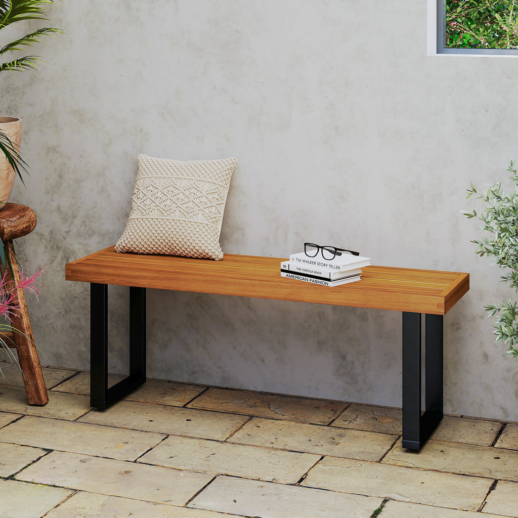 Acacia Wood Outdoor Bench 48 Inch - 1 Piece