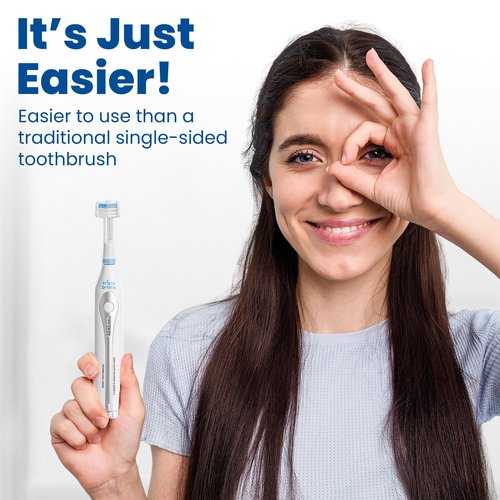 Triple Bristle GO 3-Sided Sonic Electric Toothbrush with Soft Nylon Bristles, Travel Brush for Kids, Adults, Autism and Special Needs