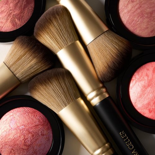 LAURA GELLER Baked Blush-n-Brighten Marbleized Blush + Angled Brush - Ultra-Soft Vegan Bristles - Pink Buttercream