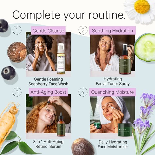 Tree to Tub Hydrating Face Moisturizer for Dry and Sensitive Skin & Sensitive Skin Face Wash for Dry Skin - Hyaluronic Acid Facial Moisturizer & Moisturizing Gentle Face Cleanser for Women & Men