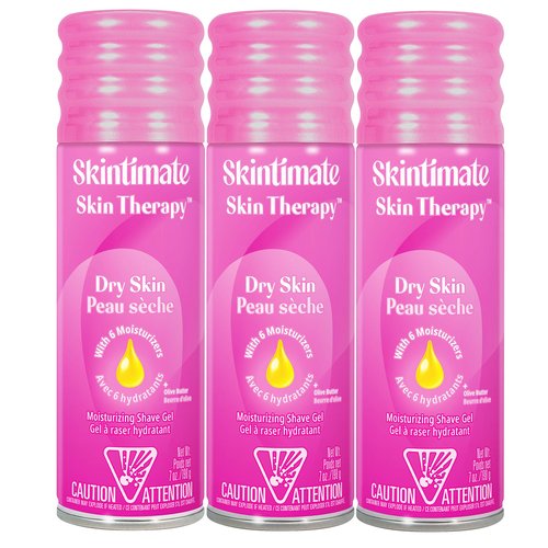 Skintimate Coconut Delight Moisturizing Shave Gel for Women 7 Ounce Pack of 3 & Skintimate Skin Therapy Moisturizing Shave Gel for Women Dry Skin 7 Ounce Pack of 3