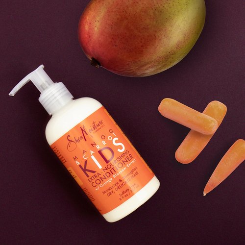 SheaMoisture KIDS Shampoo and Conditioner Set, Extra-Nourishing Mango & Carrot + Coconut & Hibiscus Detangler Spray for KIDS, 8 Fl Oz (3 Piece Set)