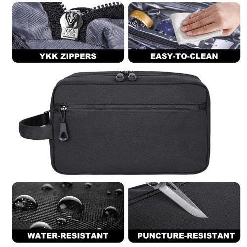 HILOMON Toiletry Bag for Men, YKK Zippers Hanging Bathroom Shower Hygiene Bag with Metal XXL Swivel Hook, Big Comparment, Waterproof for Travel Accessories