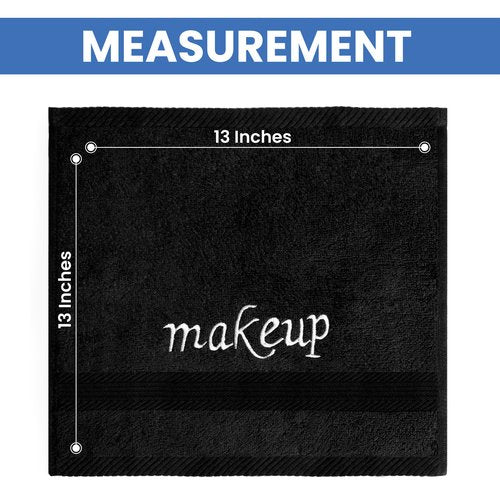 Linteum Textile Bleach Proof Makeup Remover Wash Cloth [Pack of 12/Black] Reusable Bleach Safe Face Towel, 13x13 inches, Extra Soft, Quick Dry, Makeup Wipe Washcloth for Beauty & Personal Care