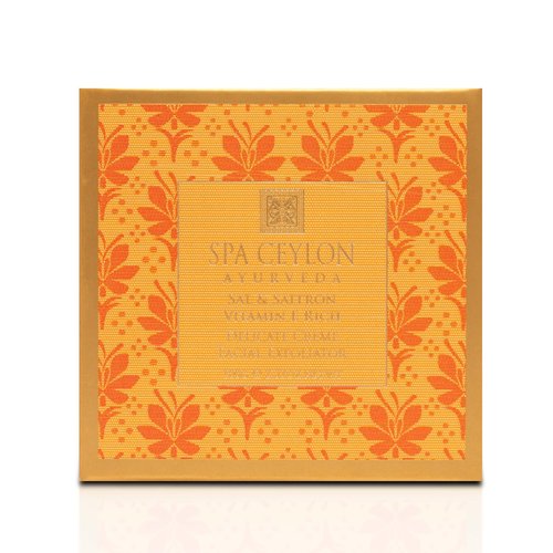 SPA CEYLON Sal and Saffron Vitamin E Enriched Delicate Cream Facial Exfoliator | Gentle Scrub | Hydrating Formula | Natural Glow | Clears Clogged Pores