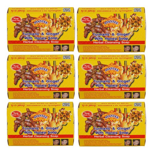 ASANTEE Tumeric & Ginger With Honey Cleansing Soap (Pack of 6)