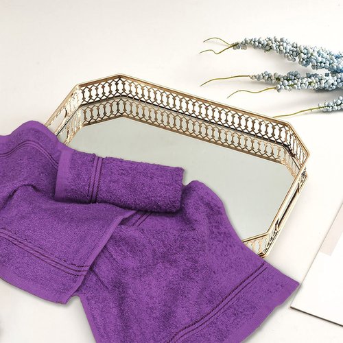 Living Fashions Washcloths – 12 Pack – Size 12” x 12” – Thick Loop Pile Washcloth – Absorbent and Soft 100% Ring-Spun Cotton Wash Cloth – Lint Free Face Towel – Wash Cloths Perfect for Bathroom (Plum)
