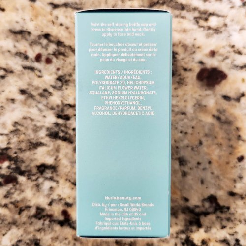 Nuria - Hydrate Moisture Replenishing Serum, Antioxidant Serum for All Skin Types, Skin Care Serum with Everlasting Flower Extract and Squalane Oil for Face, 25mL/0.8 fl oz