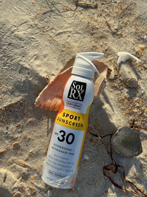 SolRX Sport Sunscreen SPF 30 Dry Spray, 6 oz – Broad Spectrum UVA/UVB, Water & Sweat Resistant, Reef Friendly Formula, Fast-Drying Continuous Sunblock Spray for Active Outdoor Protection