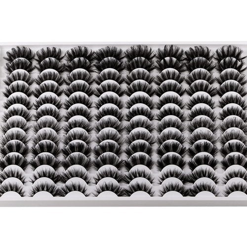 False Eyelashes 48 Pairs 6 Styles Mixed Fake Eye Lashes Bulk Wholesale Dramatic Thick 5D Wispy Strip Faux Mink Eyelashes Multipack