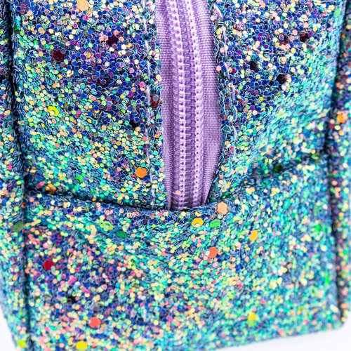 Colorful Glitter Shine Cosmetic Pouch Waterproof Zipper Handbag Carry Case Organizer Travel Case (purple)