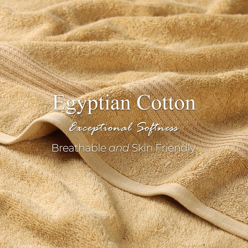Superior Egyptian Cotton 10-Piece Face Towel Set , Small Towels For Facial, Spa, Quick Dry, Absorbent Towels, Bathroom Accessories, Guest Bath, Home Essentials, Washcloth, Airbnb, Gold