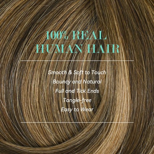 Ukira Balayage Clip in Hair Extensions Real Human Hair, 12 Inch 75g 4/27/4 Chocolate Brown to Caramel Blonde Ombre Human Hair Extensions, Natural Straight Remy Human Hair Clip ins for Women