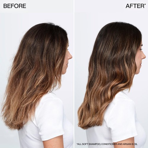 Redken All Soft Shampoo - Moisturizes & Hydrates Dry, Brittle Hair, Gently Cleanses and Softens, With Argan Oil, Safe For Color-Treated Hair, Refillable