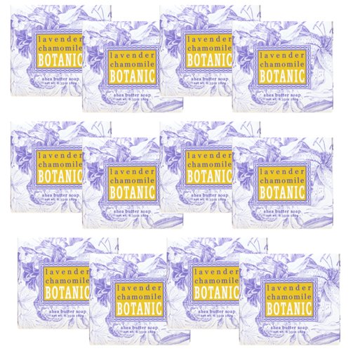 Greenwich Bay Mini Botanical Soap Bars – 12 Pack 1.9 oz Each – Individually Wrapped Guest Soaps for Airbnb, Spa, Travel, Bath – Travel Size Bar Soap Set, Lavender Chamomile