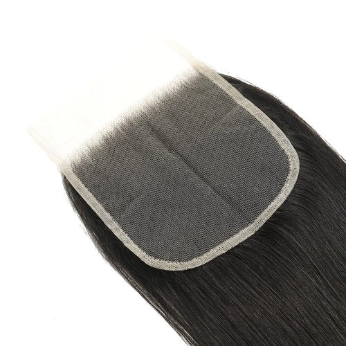 5x5 Closure Straight Transparent HD Lace Closure 12A Brazilian Virgin Human Hair Closure Free Part Pre Plucked with Baby Hair Natural Color 18 Inch