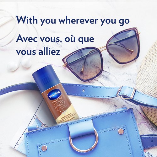 Vaseline Cocoa Shimmer Jelly Stick Highlighter & Luminizer Cocoa Butter Body Shimmer Stick, Lotion, Travel Size, for Glowing Skin, 1.4 Oz Ea (Pack of 6)