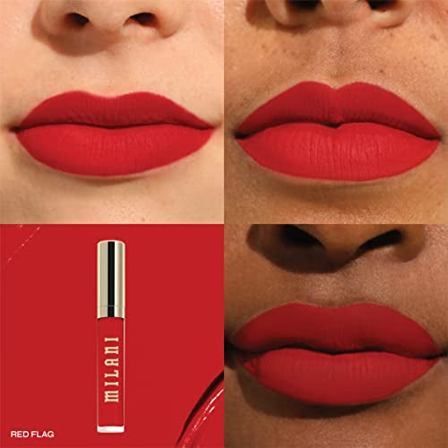 Milani Stay Put Longwear Liquid Lipstick - Smudge-Proof, Kiss-Proof, and Fade-Resistant Formula for All-Day Wear - Red Flag