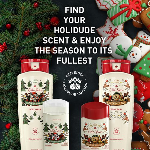 Old Spice Aluminum Free Deodorant for Men, Holidudes Limited Edition, 24/7 Holiday Freshness, Odor Protection, Stocking Stuffer, Lumbersnack with Fresh Pine Scent, 3.0 oz (Pack of 3)