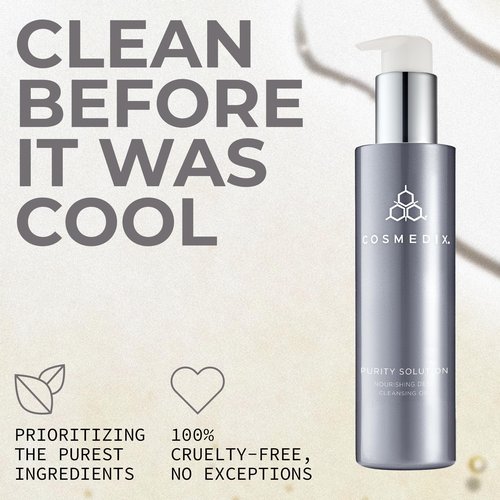 COSMEDIX - Cleansing Oil for Face - 2-in-1 Cleansing Oil - Hydrated, Healthy Glow - Nutrient-rich Ingredients - Cruelty-free Skincare - Facial Wash for Soft & Hydrated Skin - Day and Night Use