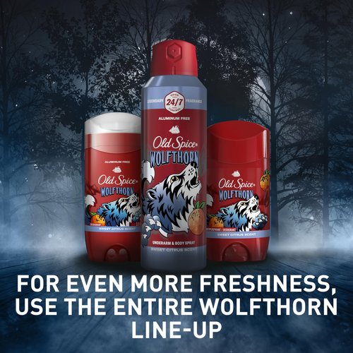 Old Spice Aluminum Free Deodorant for Men, 24/7 Odor Protection, 24/7 Freshness & Lasting Scent, Goes on Clear, Wolfthorn with Sweet Citrus Scent, 3.0 oz (Pack of 3)