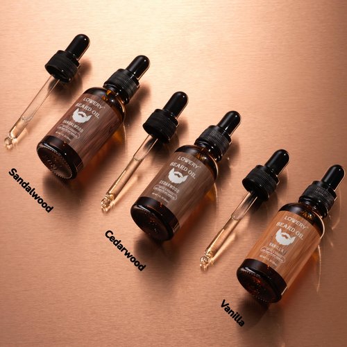 Beard Oil for Men – Sandalwood, Vanilla & Cedarwood Natural Mens Beard Oil Kit with Argan & Jojoba Oil - Beard Softener & Deeply Moisturizer Adding a Natural Shine, Grooming Kit Beard Care for Him
