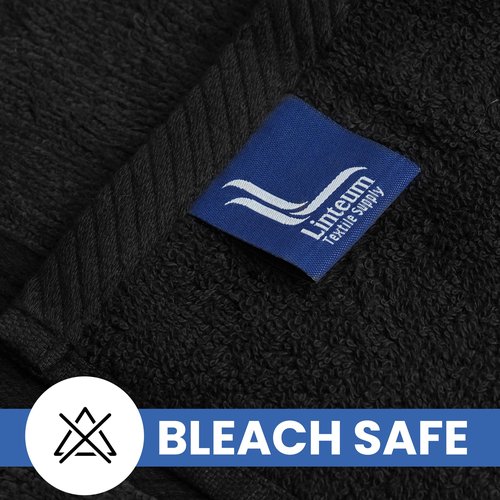 Linteum Textile Bleach Proof Makeup Remover Wash Cloth [Pack of 12/Black] Reusable Bleach Safe Face Towel, 13x13 inches, Extra Soft, Quick Dry, Makeup Wipe Washcloth for Beauty & Personal Care