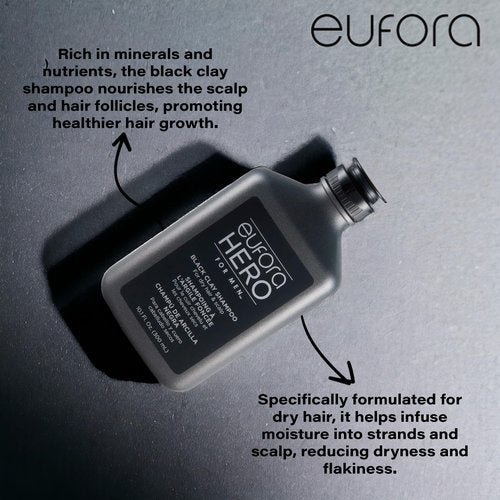 Eufora Hero For Men Black Clay Shampoo 10.1 oz
