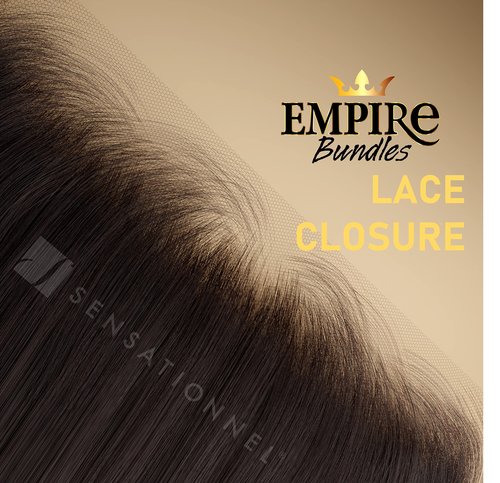 Sensationnel Empire bundle 4x4 closure - straight HD lace large free parting lace frontalclosure unprocessed human hair weave (10 inch, NATURAL/BLACK)