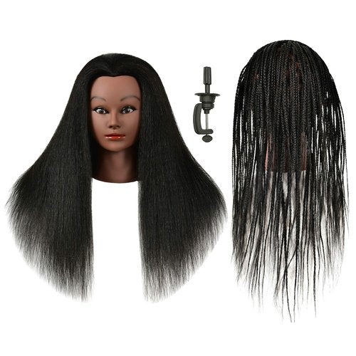 FUTAI 30 Inch 100% Human Hair Mannequin Head with Table Clamp Stand for Hairdresser Practice Braiding Styling Manikin Cosmetology Manican Doll Training Head Coloring Curling Cutting Updos Display