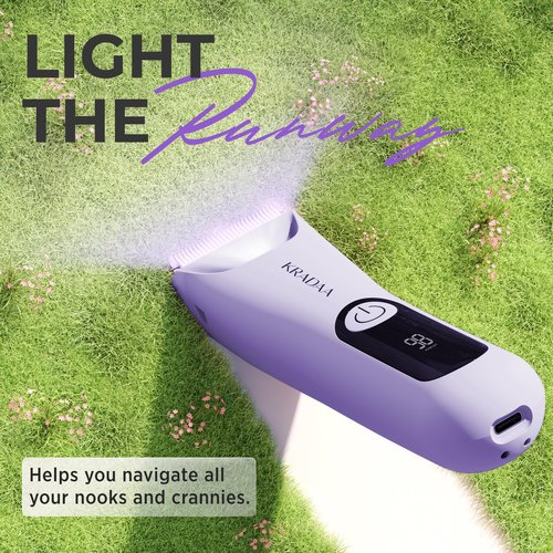 Bikini Trimmer for Women Pubic Hair: Rechargeable Eletctric Razors for Women - Painless Eletctric Shaver - (Wisteria Purple)
