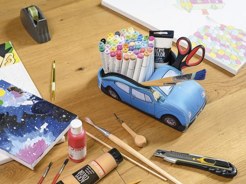 BRISA VW Collection - Volkswagen Neoprene Universal Makeup Cosmetics Toiletry Travel Pharmacy Bag in Beetle Design (Light Blue/Small)