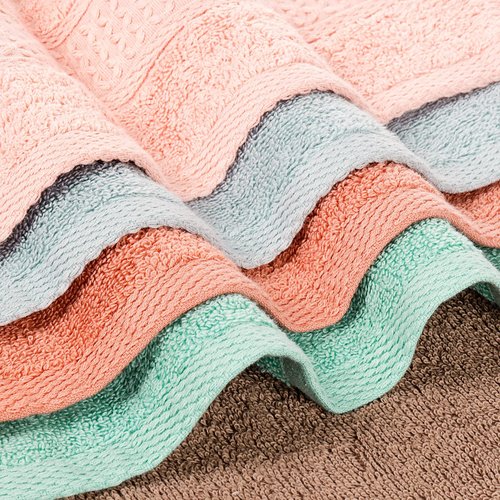 Chiicol Washcloths for Body and Face - Absorbent Bath Towels Bulk Set, 100% Cotton Hotel Towels for Bathroom . Durable,Soft Wash Rag (Multicolor, Pack of 12)