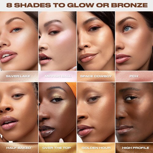 Urban Decay Face Bond Waterproof Luminizer (Over the Top - Hyper Metallic Gold), All-Over Liquid Highlighter + Bronzer, with 3% Niacinamide, Smudge-Resistant, Transfer-Resistant - 1 fl oz