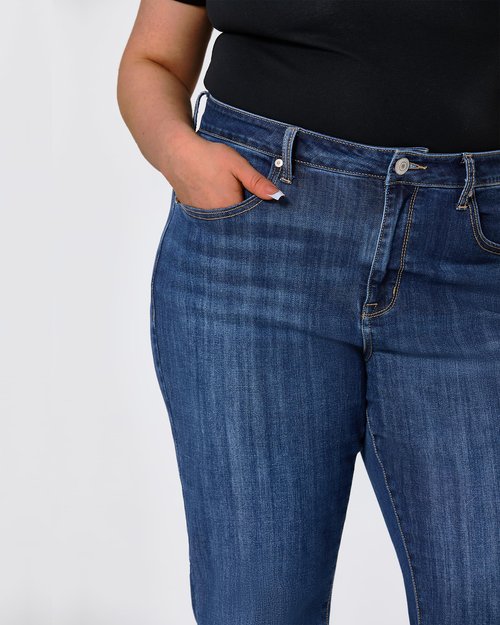 POTADY Women's Plus Size Bell Bottom Jeans High Rise Flare Jean Skinny Stretchy Denim Pants, 18R