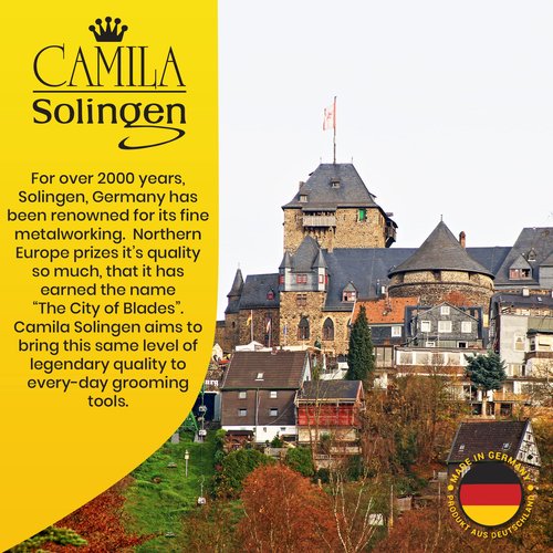 Camila Solingen CS01 Safety Tip Baby Nail Scissors for Manicure and Pedicure, Hypoallergenic Gold Grooming Scissors for Toddler Nail Care, Made of Stainless Steel in Solingen, Germany
