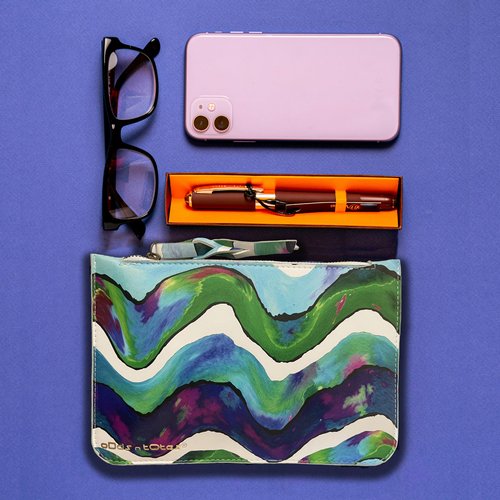 ODDS N TOTES Small Makeup Bag, Cosmetic Pouch, Passport Holder for Travel, Travel Pouch for Passport and Documents, Pouches for Purse, Casual Clutch Bag for Women, Men