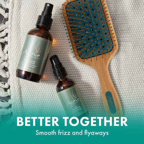 Agave Natural Bamboo Paddle Brush Lightweight Detangling & Smoothing Hair Brush