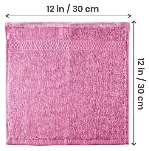 Utopia Towels 12 Pack Premium Wash Cloths Set, 12 by 12 Inches, 100% Cotton Ring Spun, Highly Absorbent and Soft Feel Essential Washcloths for Bathroom, Spa, Gym, and Face, Pink