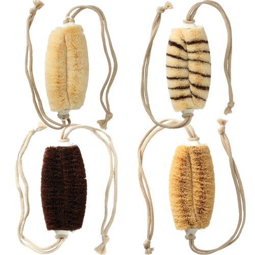 Japanese Tawashi Soft Bath Scrub - Hemp Palm Fiber Body Brush with Rope Handles - Ideal for Exfoliating - Product of Japan