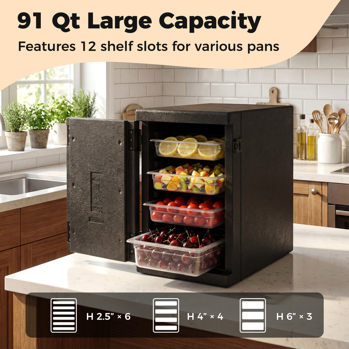 91 Qt Insulated Food Pan Carrier with Buckles
