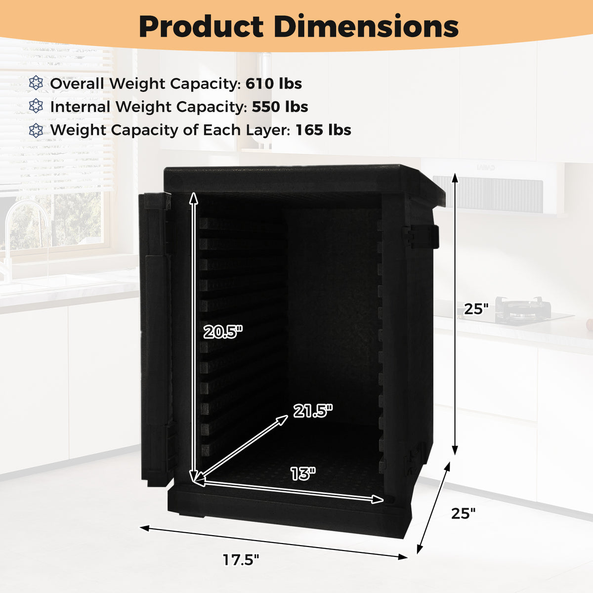 91 Qt Insulated Food Pan Carrier with Buckles